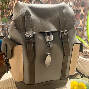 COACH Leather Hitch Backpack